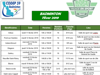 Planning Fevrier 2019