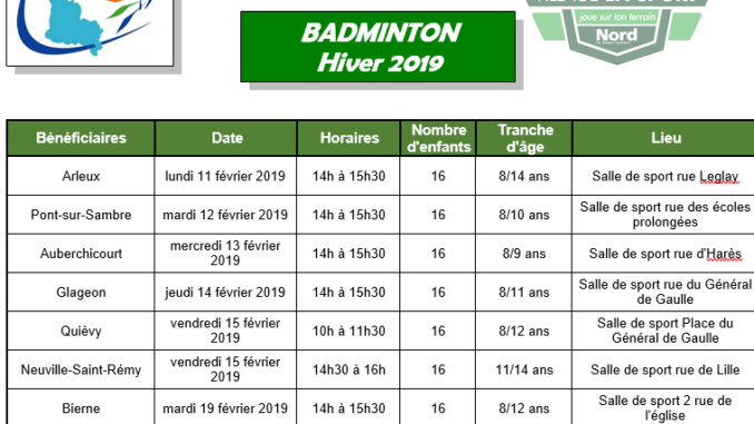 Planning Fevrier 2019 Planning Fevrier 2019